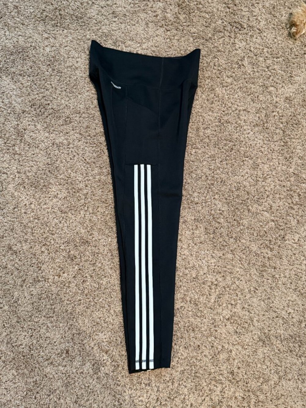 adidas AeroReady Black High Waisted 3-Stripe Pocket Leggings Size M Like New - Picture 5 of 8